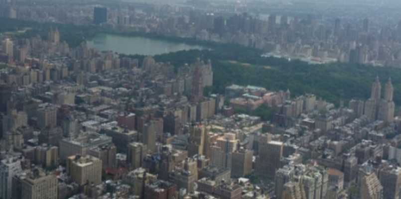 Flying over New York