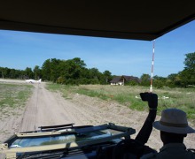 Checking Xakanaxa strip before departure, Okawango, Botswana