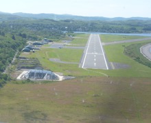 On final runway 19, Oban, Scotland