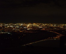 In flight - at Dallas, night