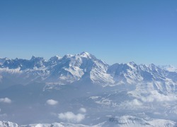 The massif of Mont Blanc - French-Swiss-Italian Alps