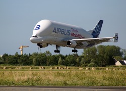 Landing Airbus cargo aircraft Beluga - St. Nazaire, France