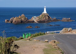 La Corbiére lighthouse, western coast of Jersey island, Channel Islands
