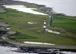 North Ronaldsay lighthouse - westernmost tip of Orkney islands