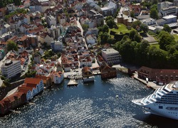 The port and city of Bergen, Norway