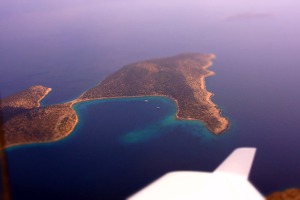 Sesklio island - a reporting point of Rhodos island airport